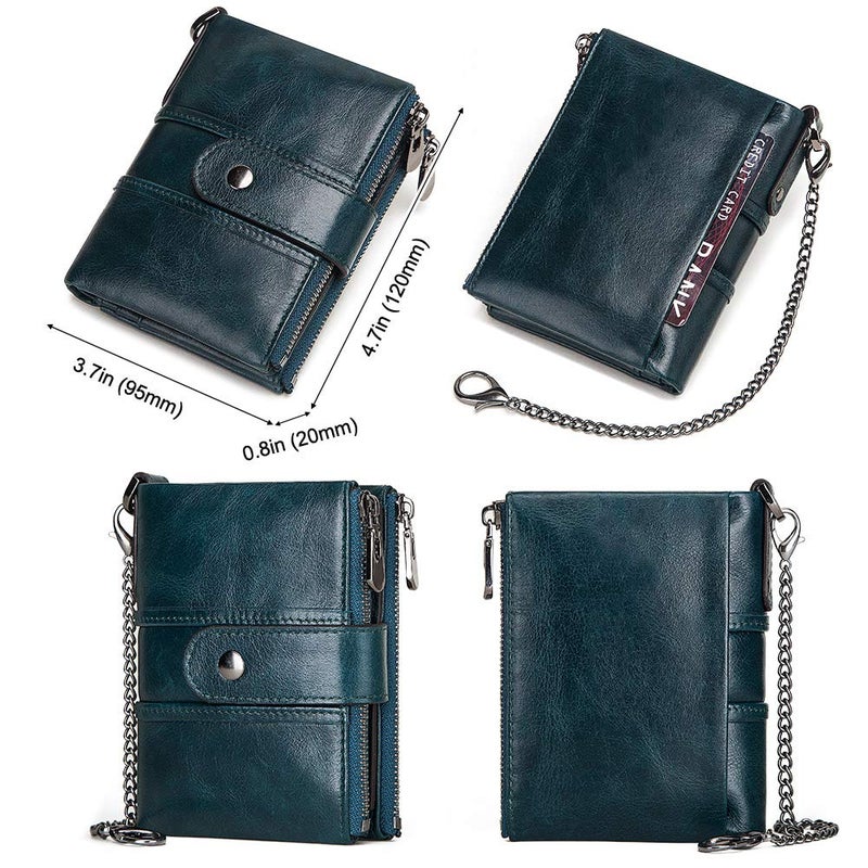 HARPIMER Womens Purse Leather Wallet RFID Blocking Ladies Purses with with Coin Pocket 16 Card Holder (Blue) - Image 2